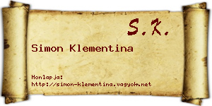 Simon Klementina névjegykártya